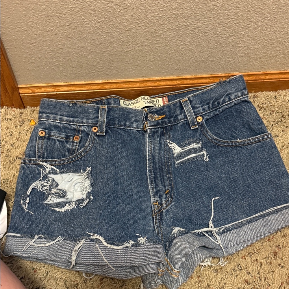 Levi's Distressed Blue Jean Shorts